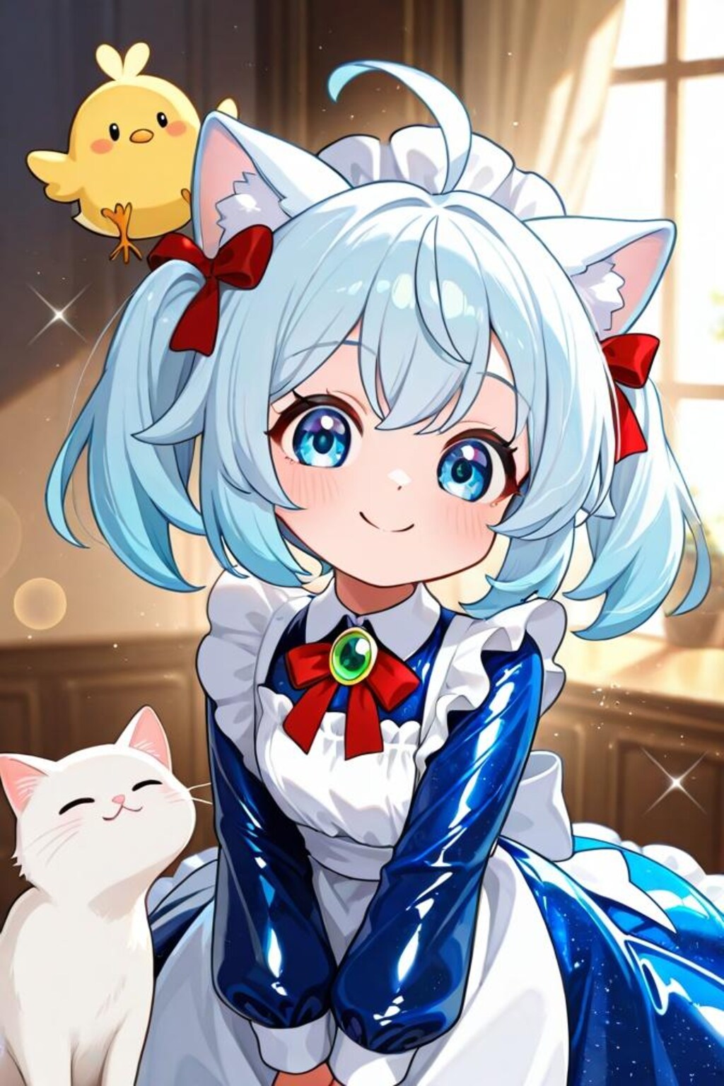 猫耳ちゃんとひよこ