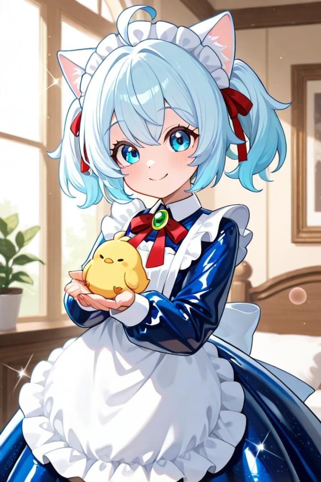 猫耳ちゃんとひよこ