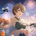 漢服の歌織さんと川辺の花火(ちちぷい&PixAI版改) 6枚目