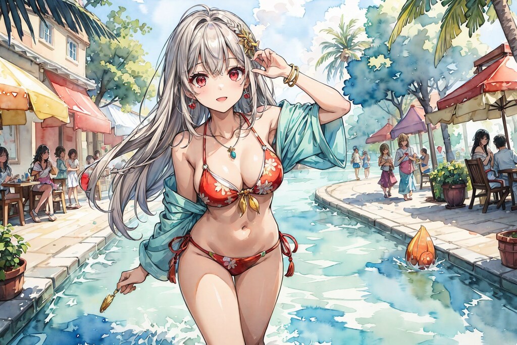 南国リゾートを楽しむ女の子