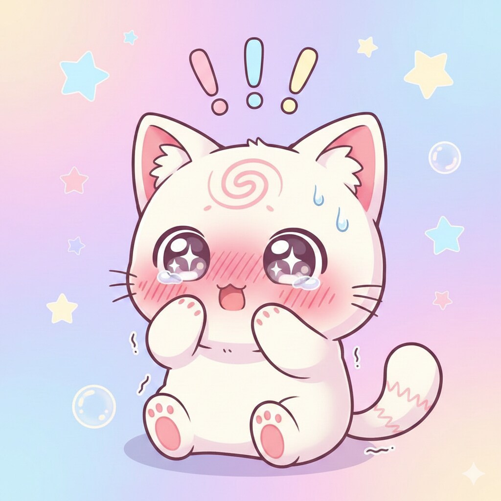 びっくりしたネコ