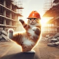 工事現場にいる猫 7枚目