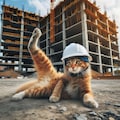 工事現場にいる猫 10枚目