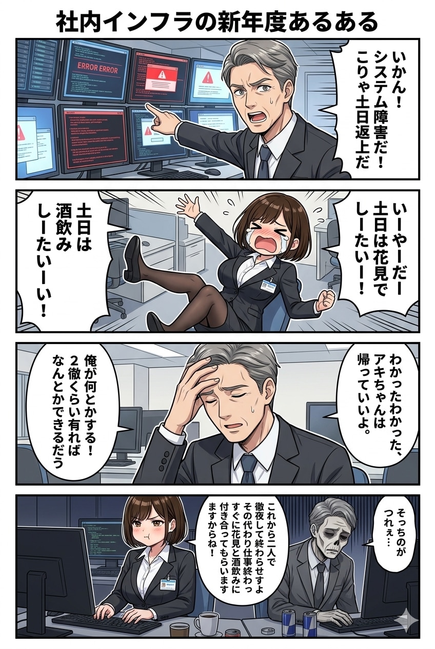 社内インフラの新年度あるある | の人気AIイラスト・グラビア