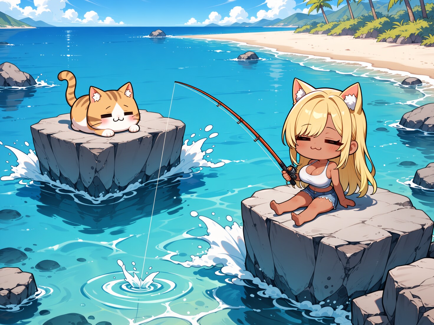 釣れねーニャ【＃無人島日記】