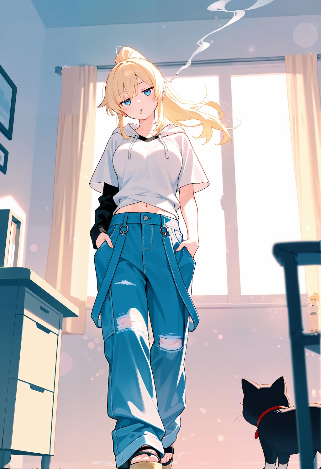ジト目ネコとマコ
