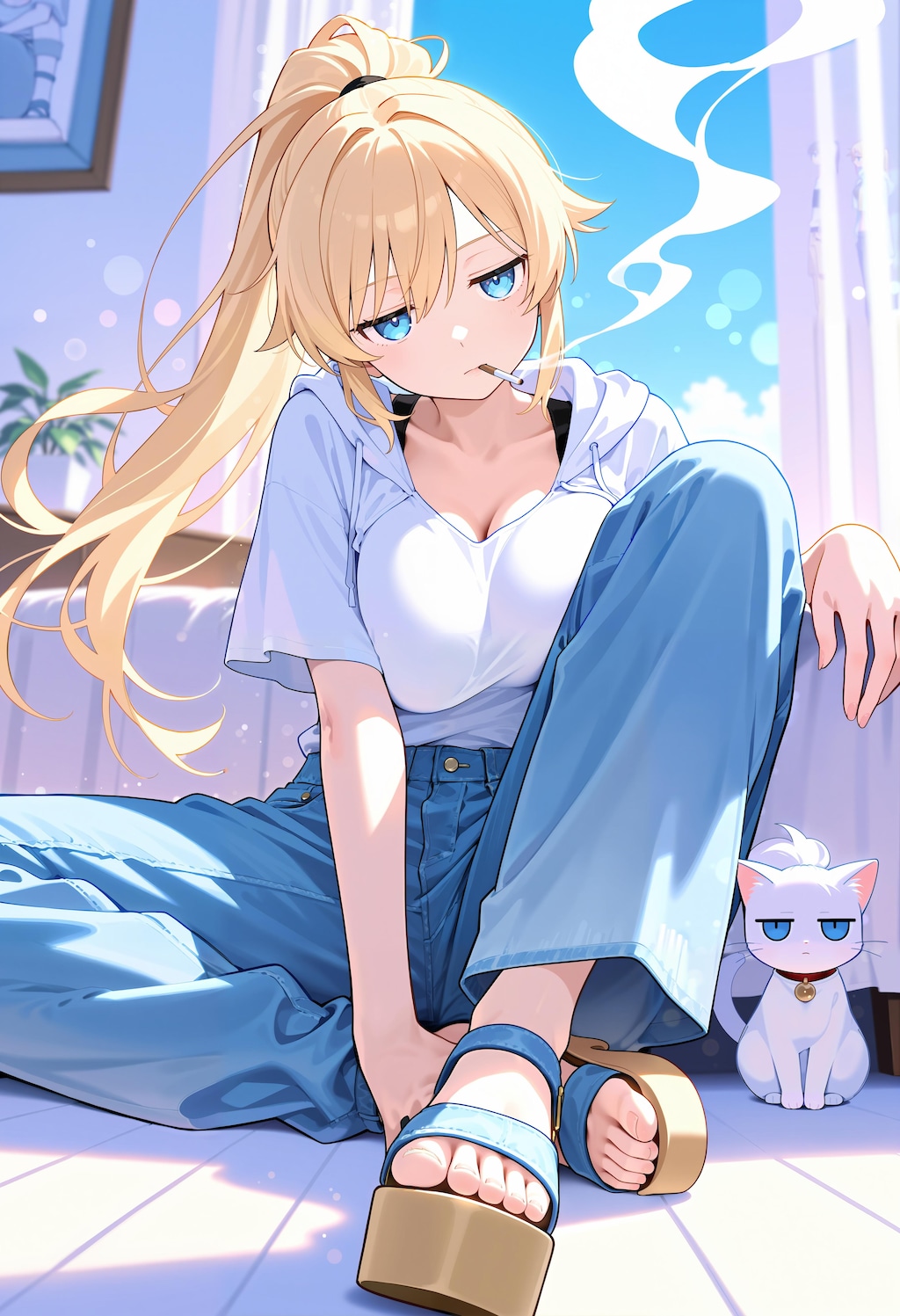 ジト目ネコとマコ