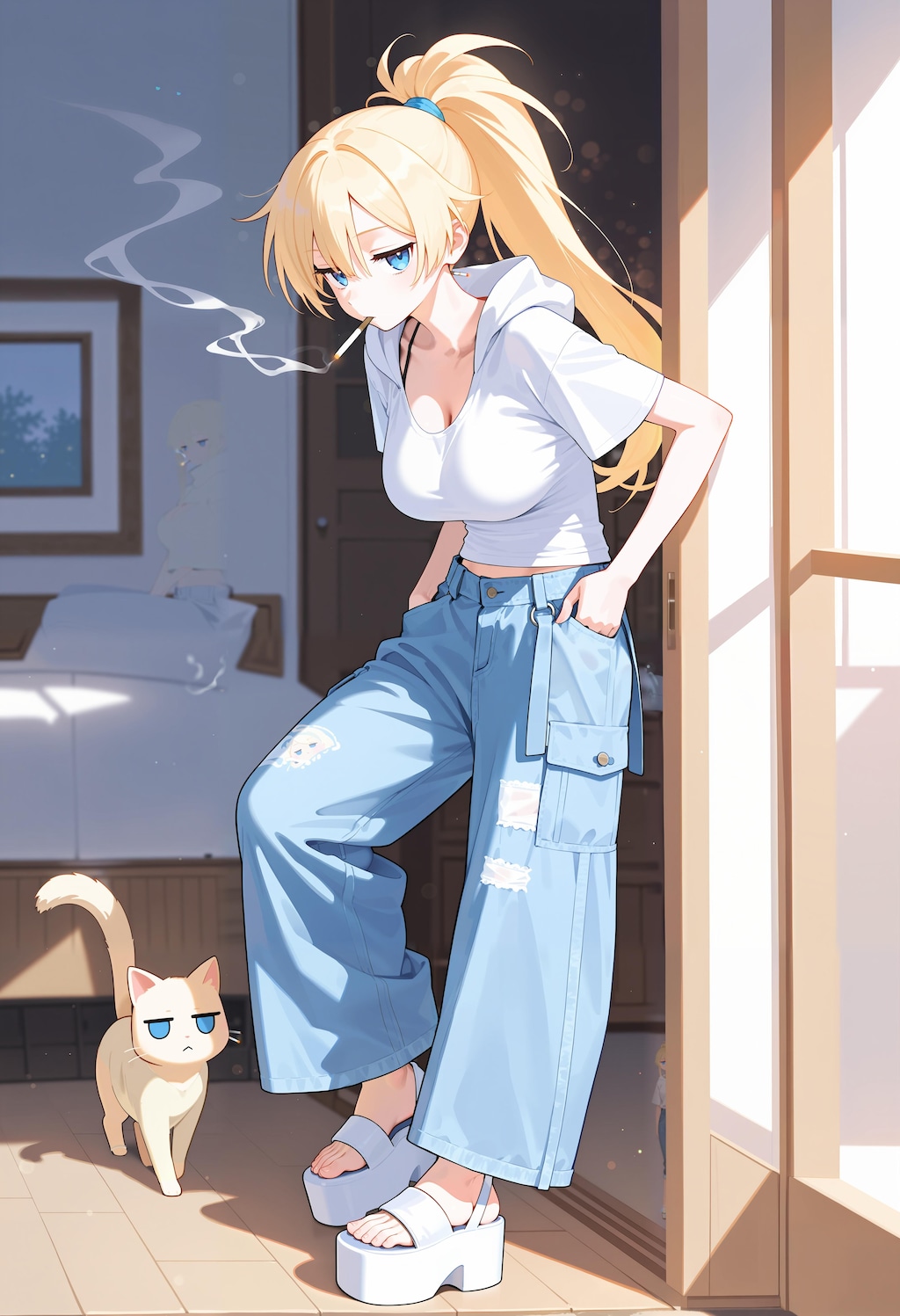 ジト目ネコとマコ