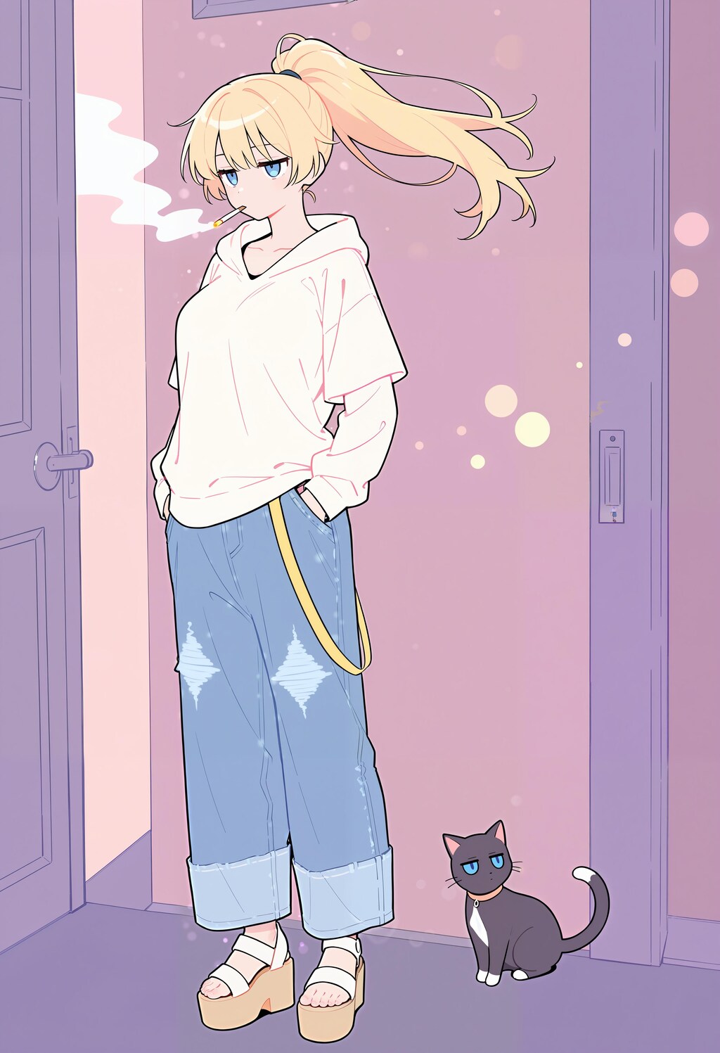 ジト目ネコとマコ