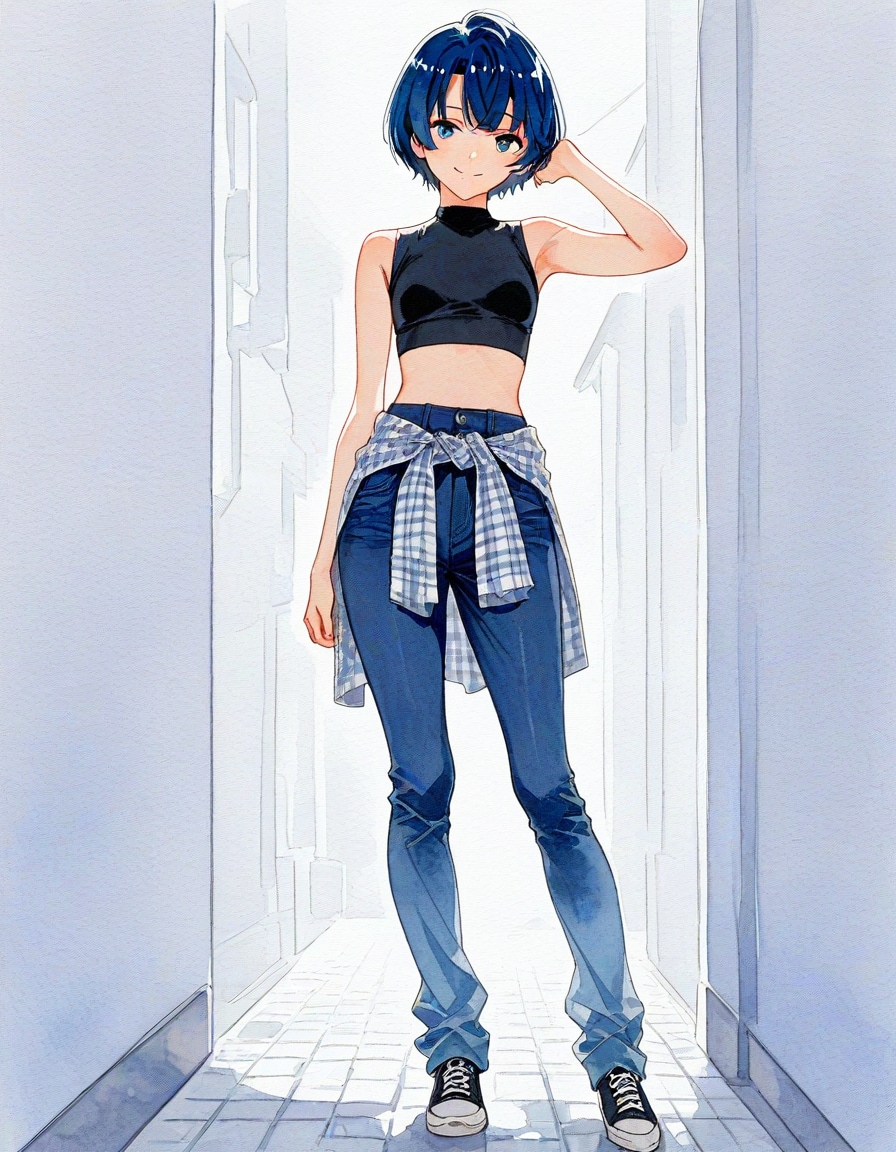 腰にシャツ巻く柑菜ちゃん