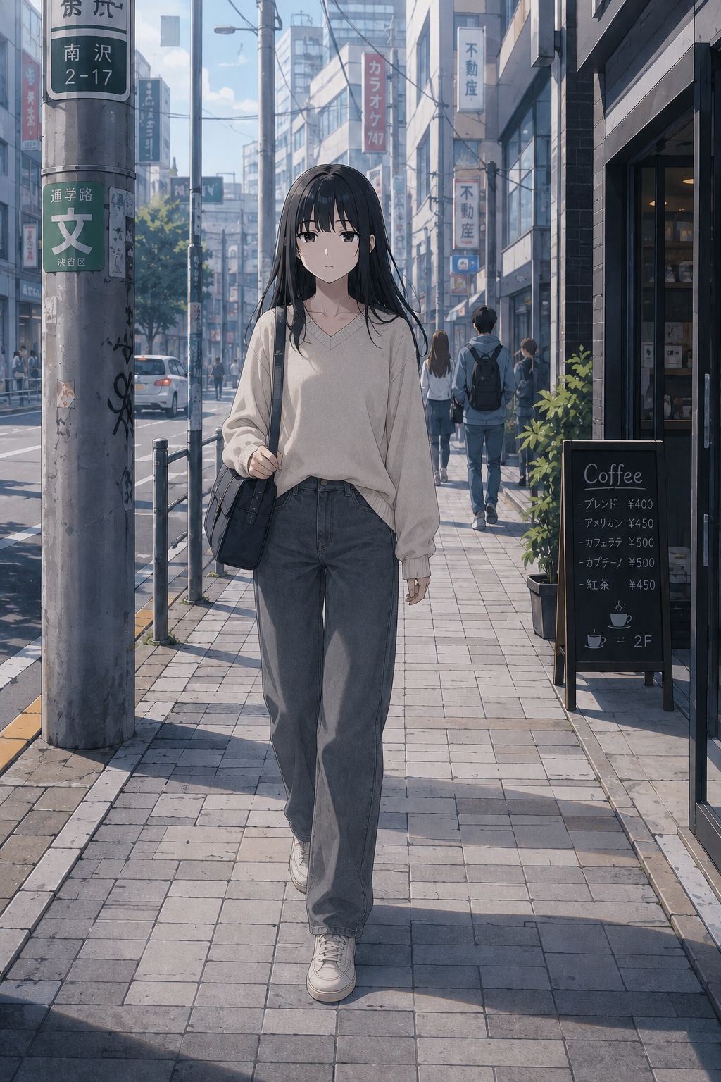 街を歩いている女の子