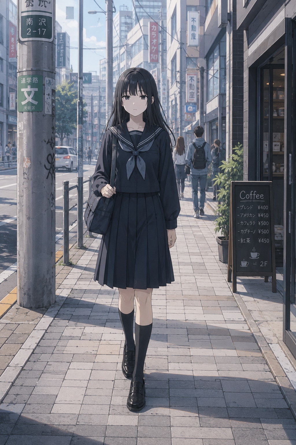 街を歩いている女の子