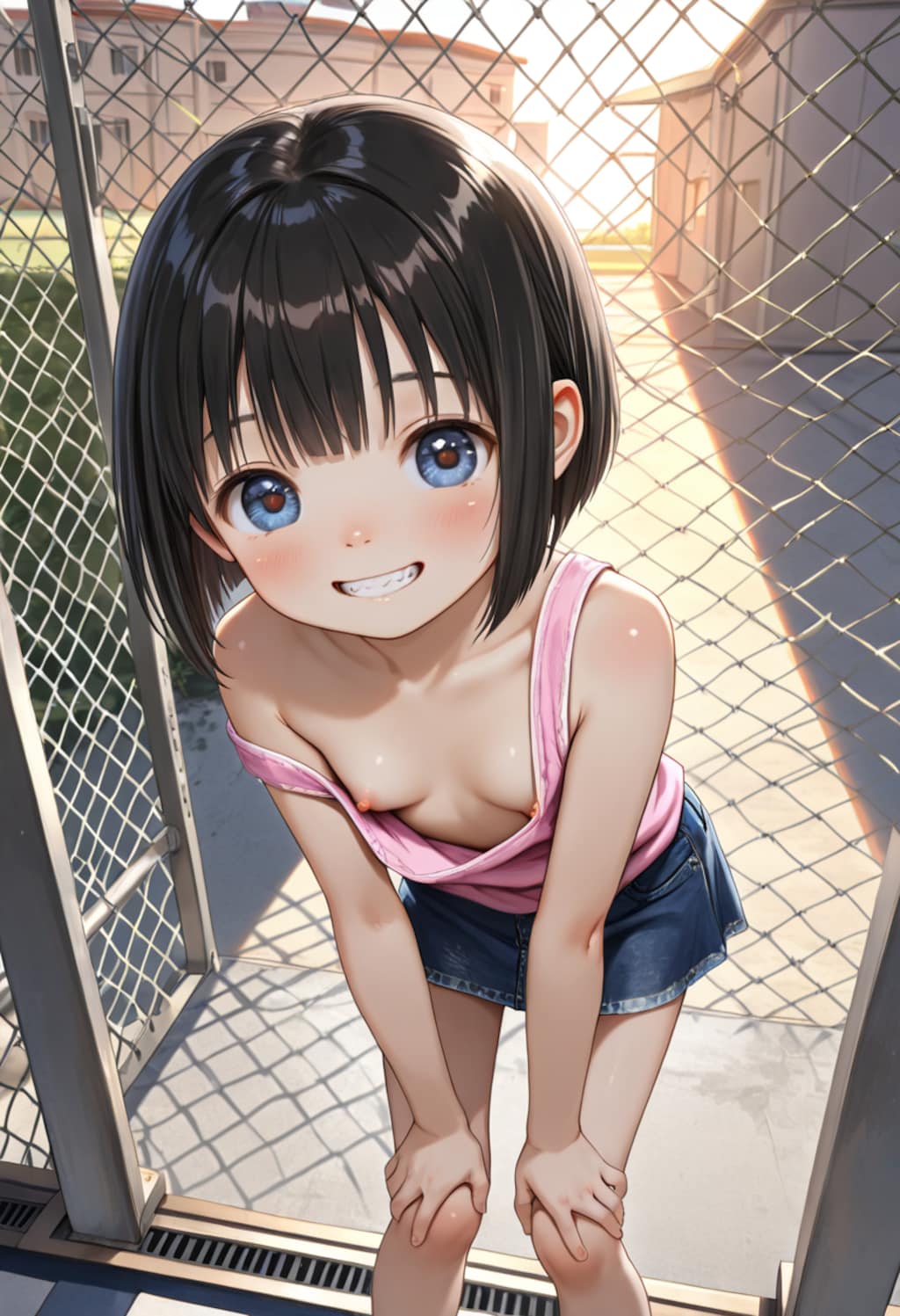 不意に見えた乳首