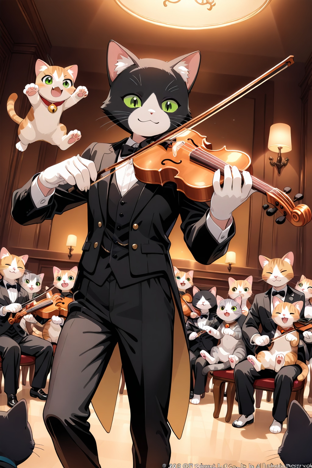 猫の音楽隊 | の人気AIイラスト・グラビア