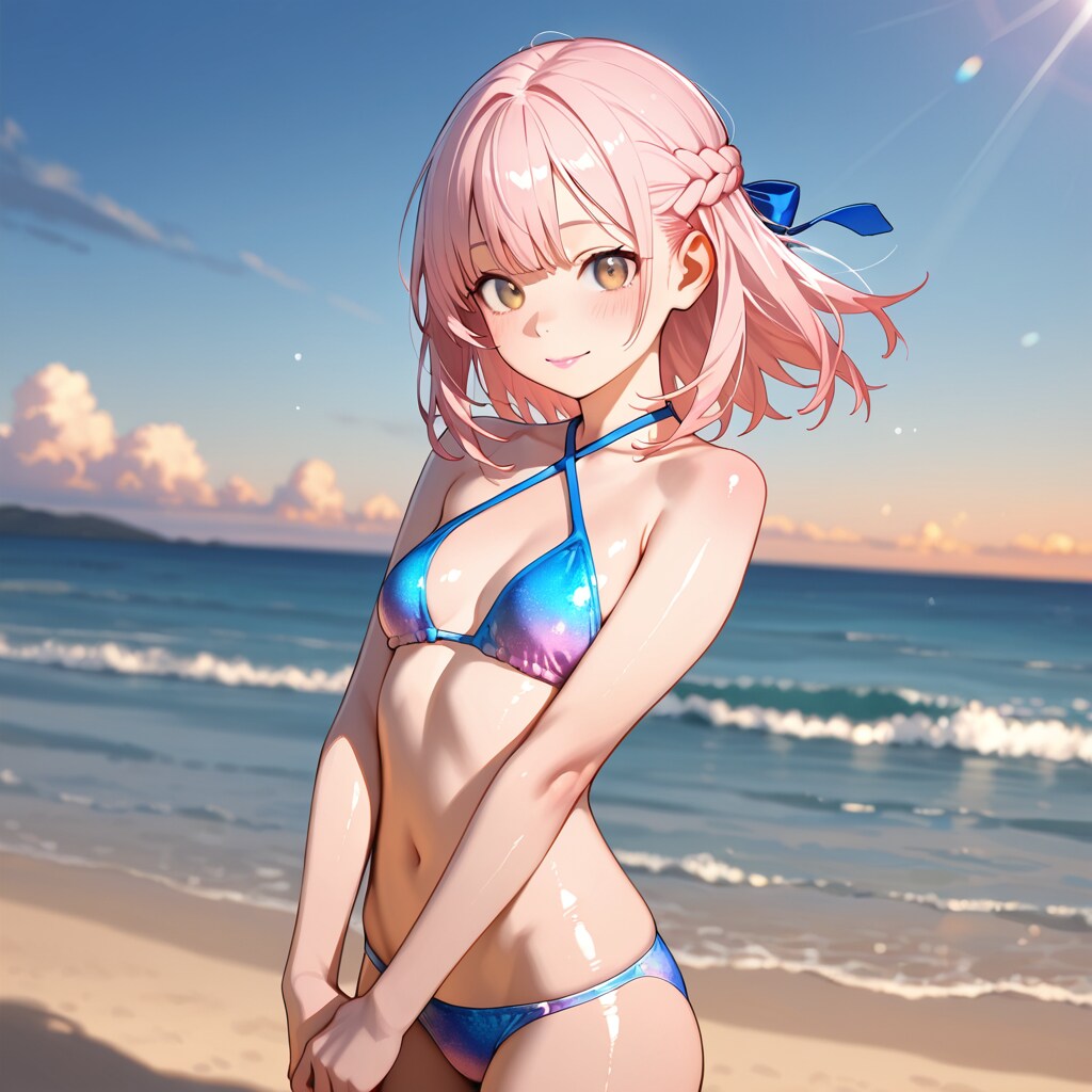 グラデーション クロシェ クロスホルタービキニ