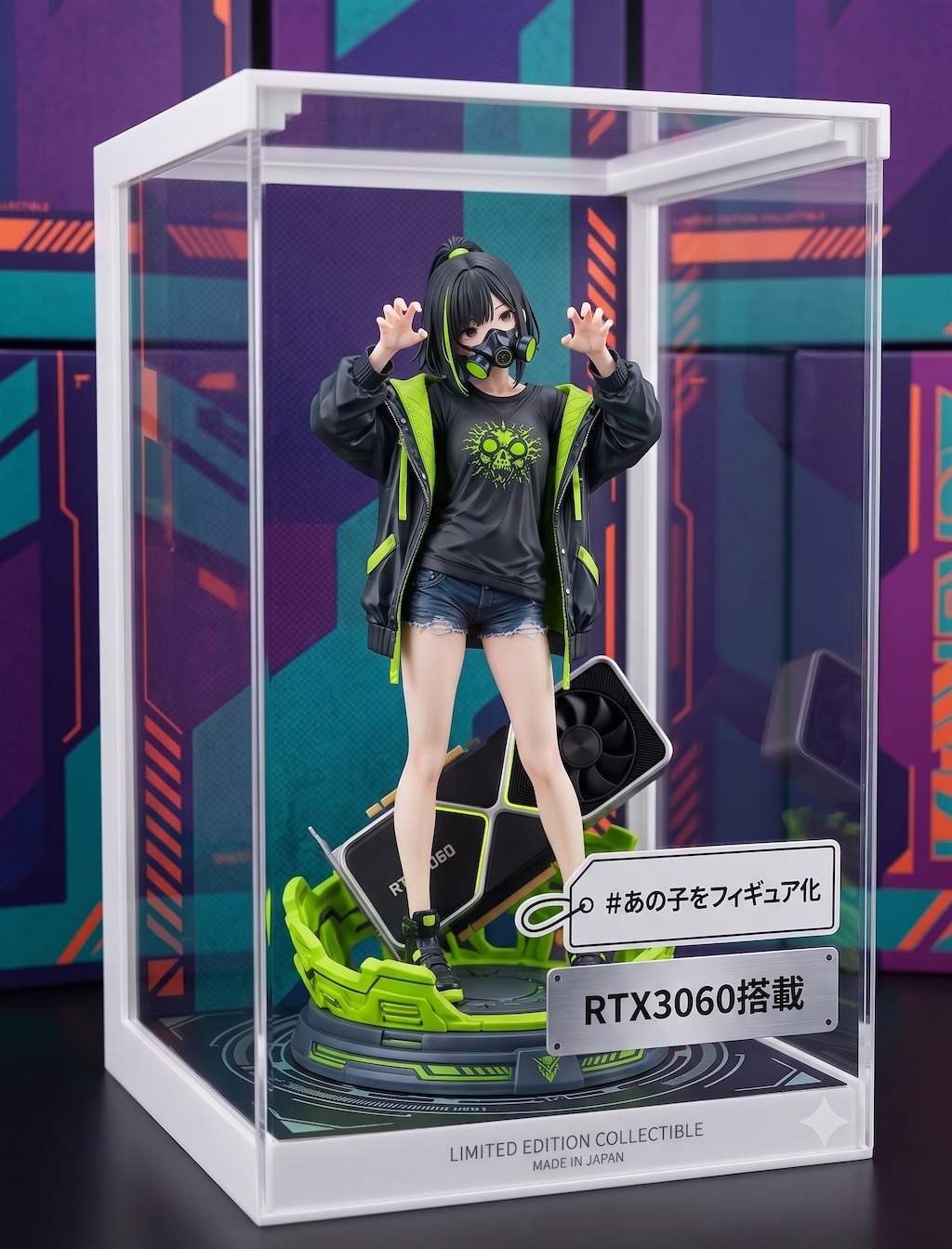 フィギュアのままPCケースへ