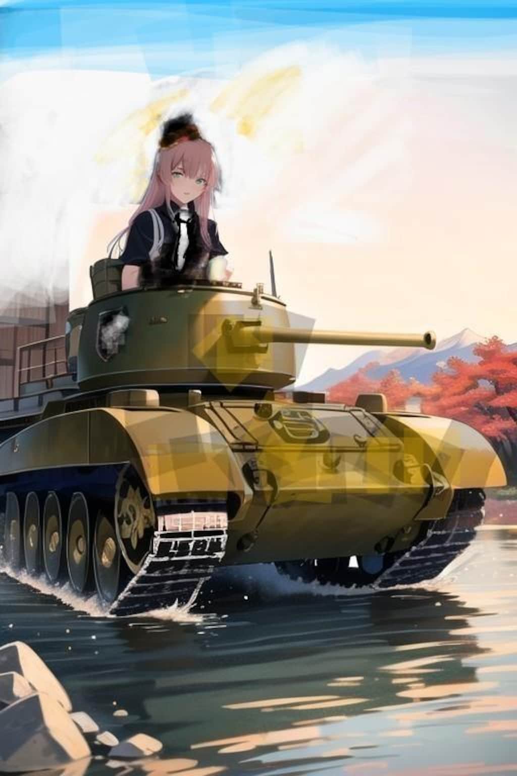 逸見エリカと戦車イメージ