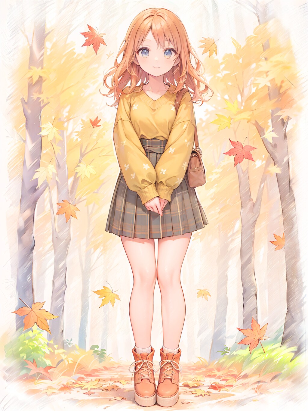 秋色に染まる楓の森