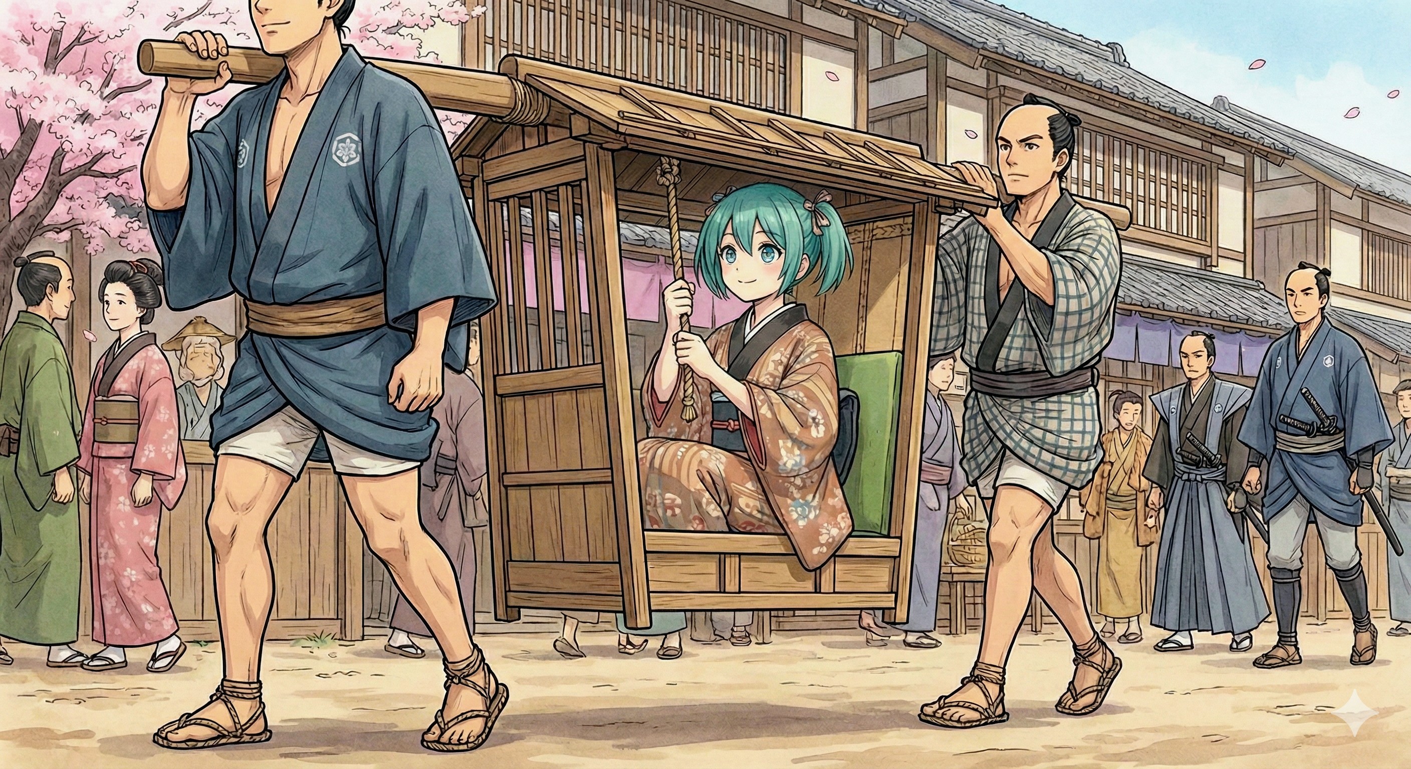 籠に乗っているミクさん | の人気AIイラスト・グラビア