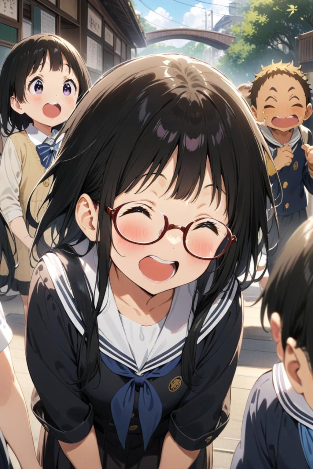 氷菓咲き　笑顔流れる　眼鏡橋