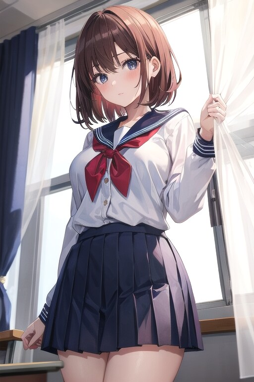 セーラー服の女の子27 | の人気AIイラスト・グラビア