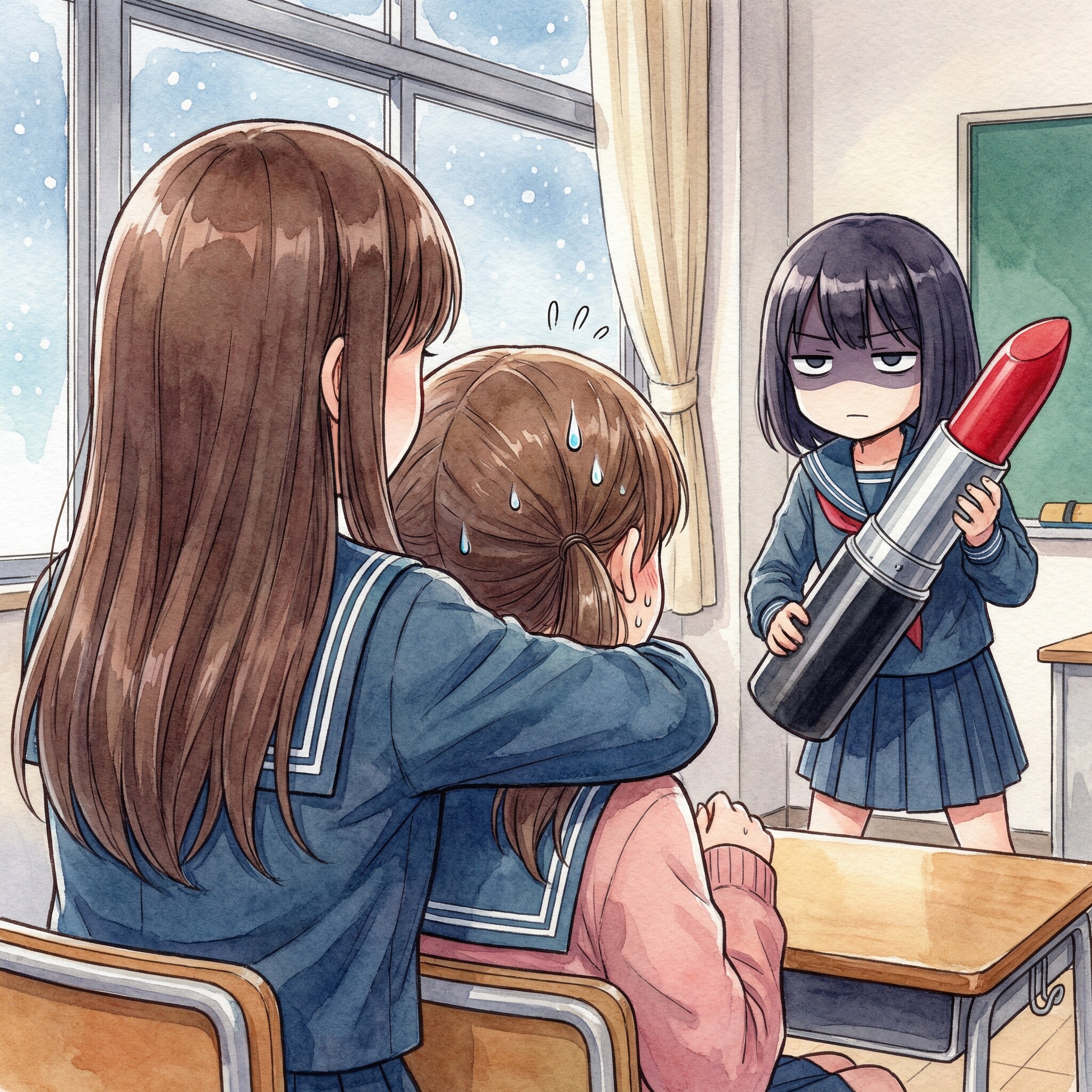 にじり寄る少女
