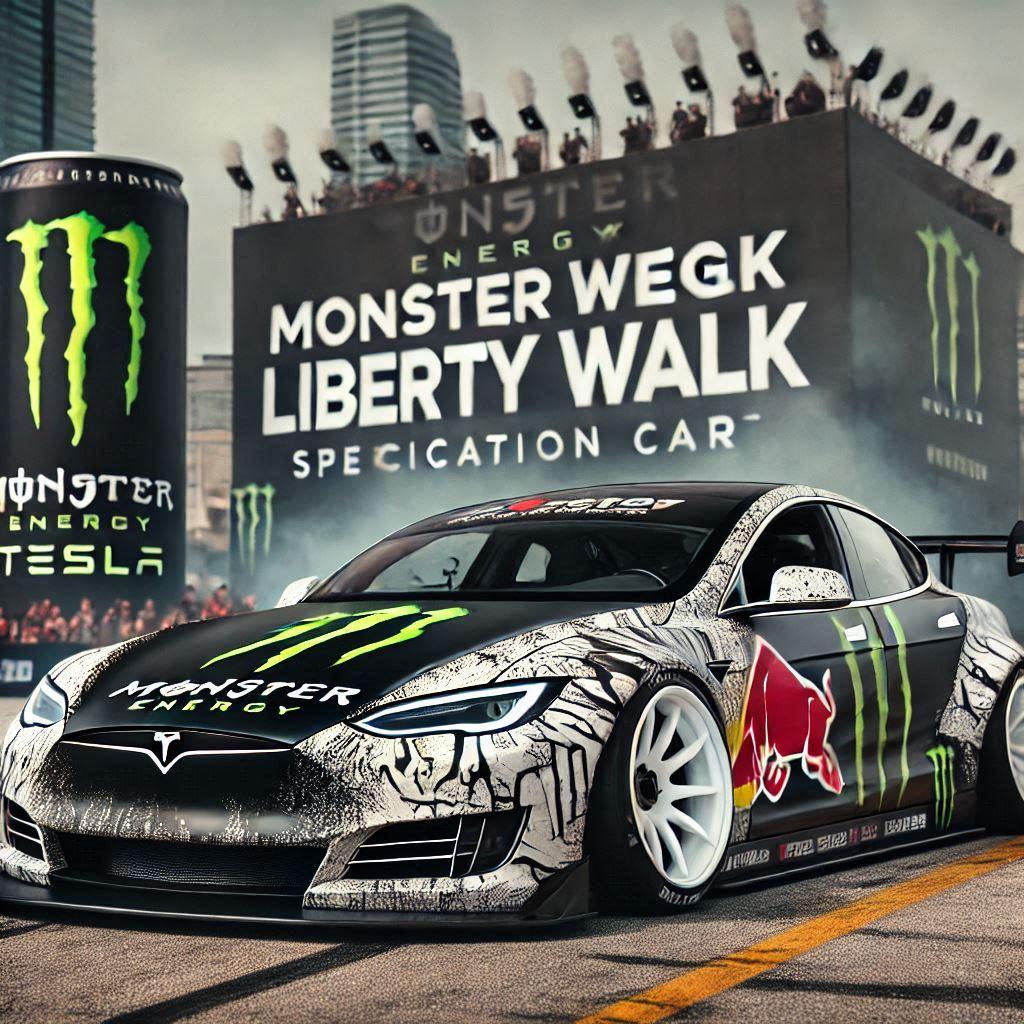 モンスターエナジーリバティーウォークテスラのドリ車 | の人気AIイラスト・グラビア