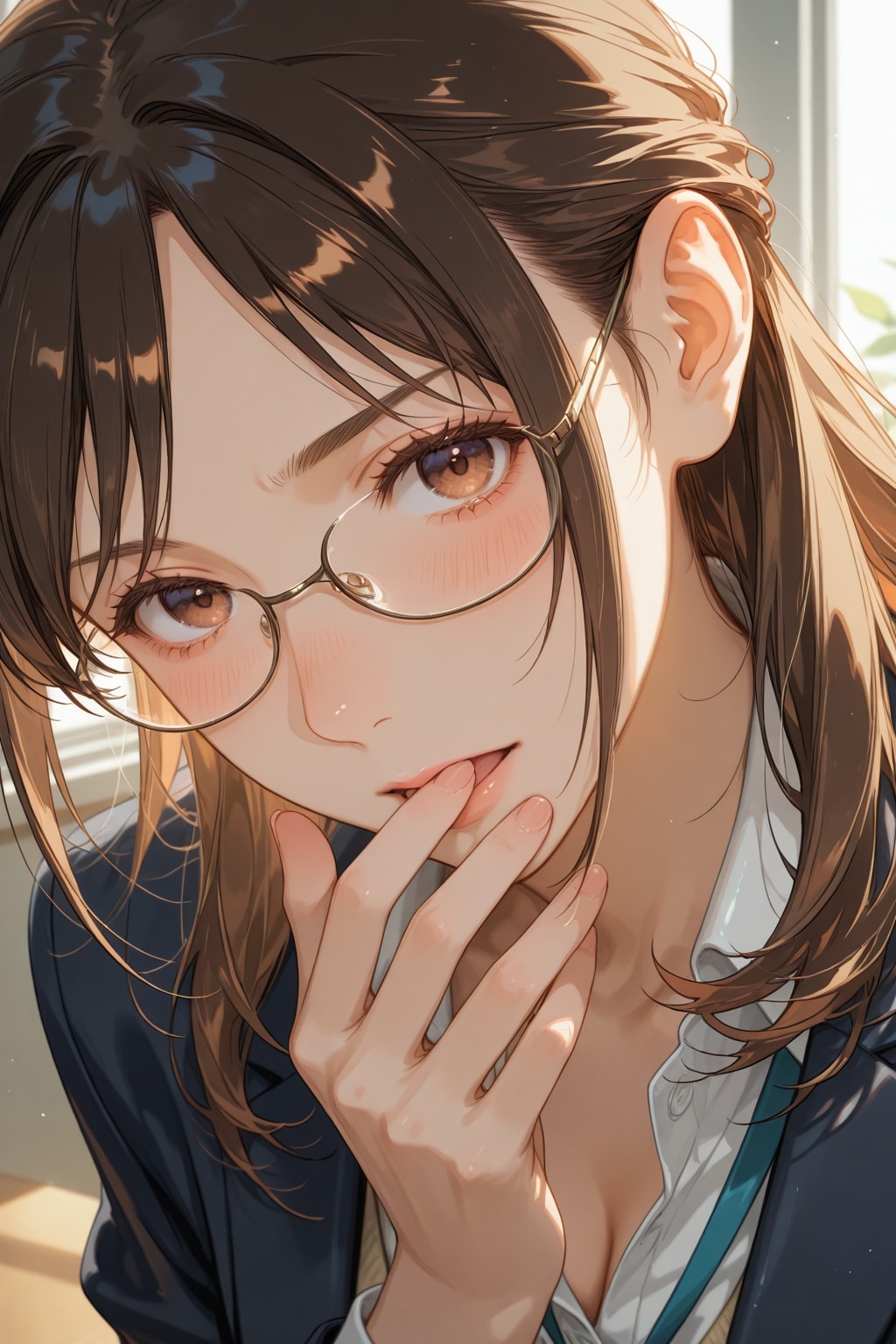 おいしそうな獲物を見つけてしまった新任女教師 | の人気AIイラスト・グラビア