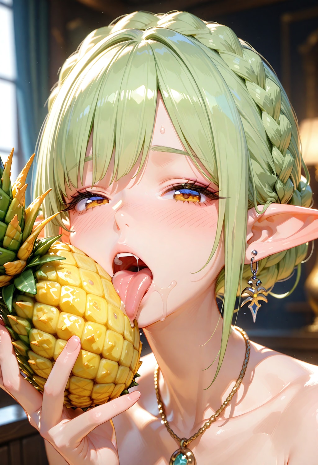 エルフさんに餌付け。