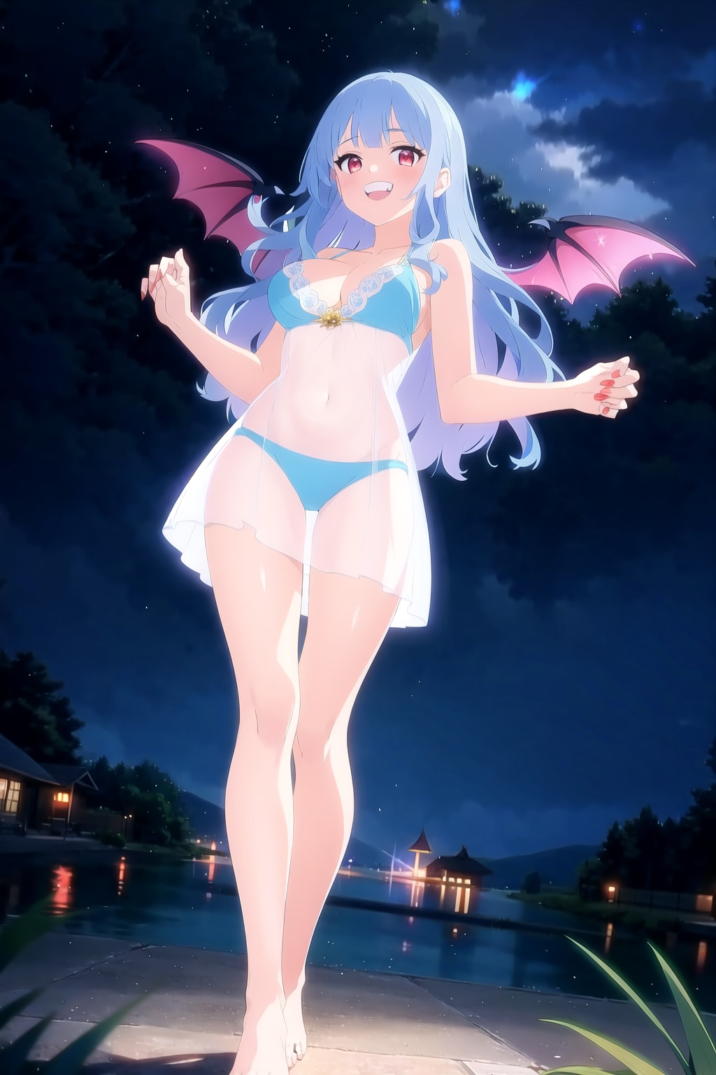 月夜の下のシースルー