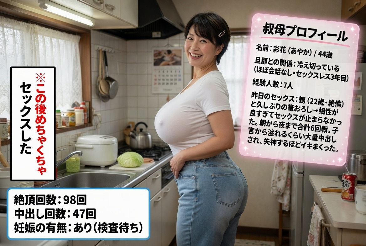 この後めちゃくちゃセックスした　爆乳人妻熟女　キッチンにて