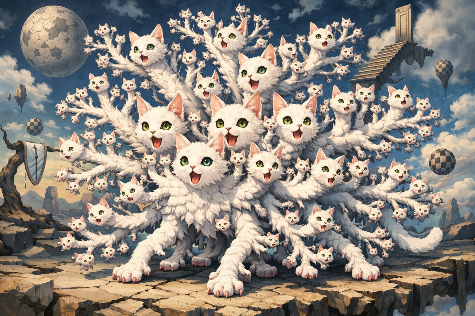 フラクタル多脚多頭猫 | の人気AIイラスト・グラビア