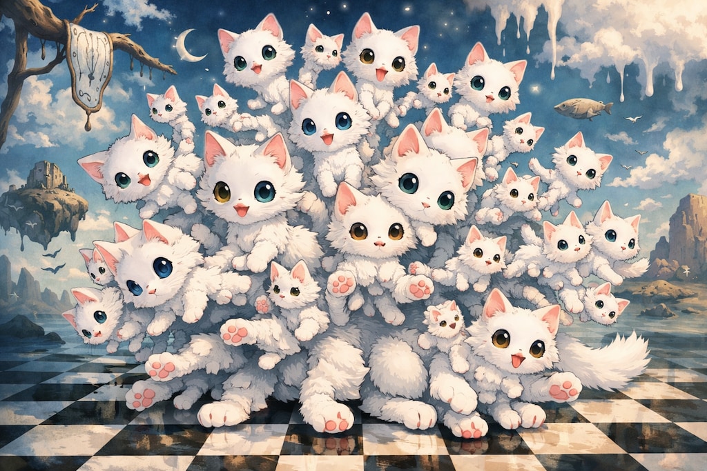 フラクタル多脚多頭猫