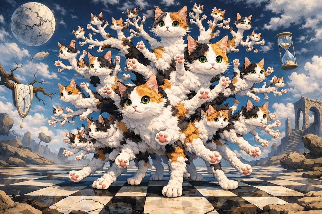 フラクタル多脚多頭猫