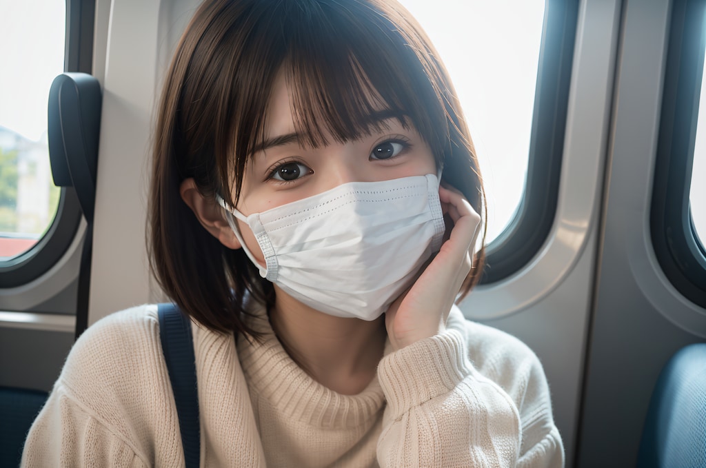 マスクをしている女性