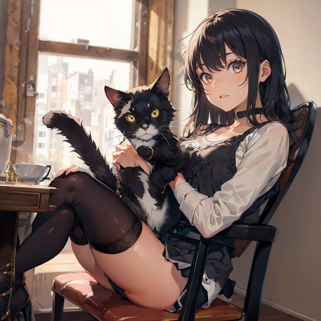 黒猫と少女