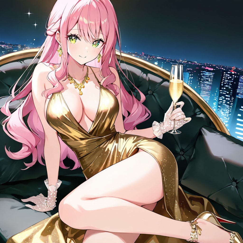 黄金の摩天楼と女王のドレス | の人気AIイラスト・グラビア