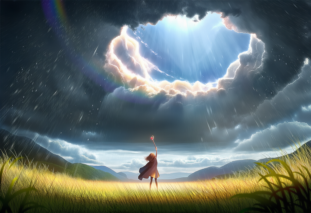 雨をよける魔法 | の人気AIイラスト・グラビア