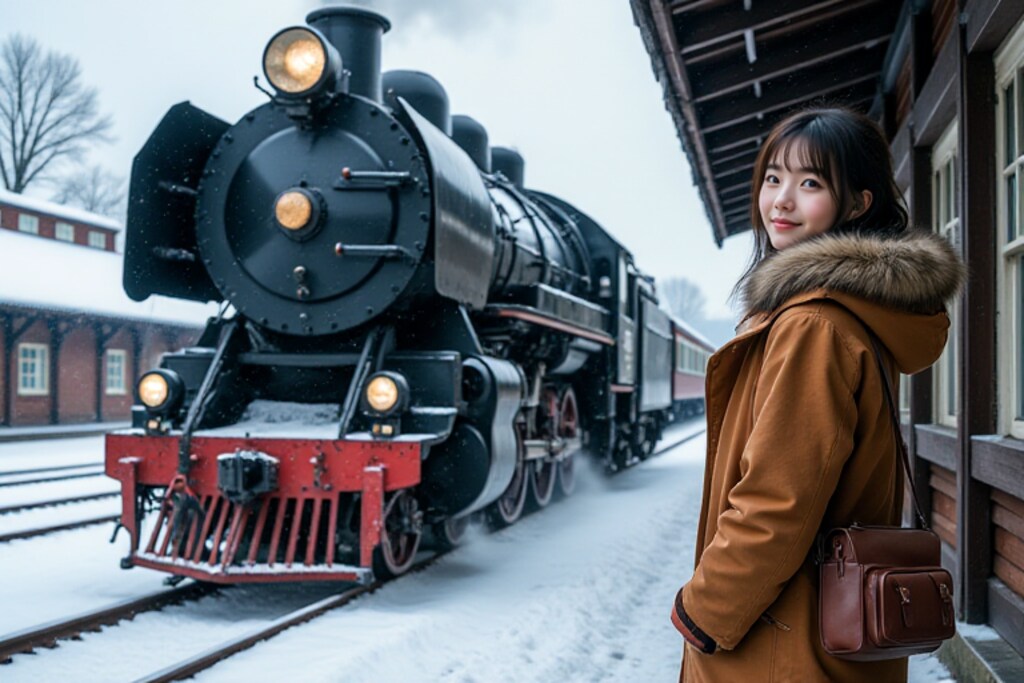 憧れの雪国を走るSLに。