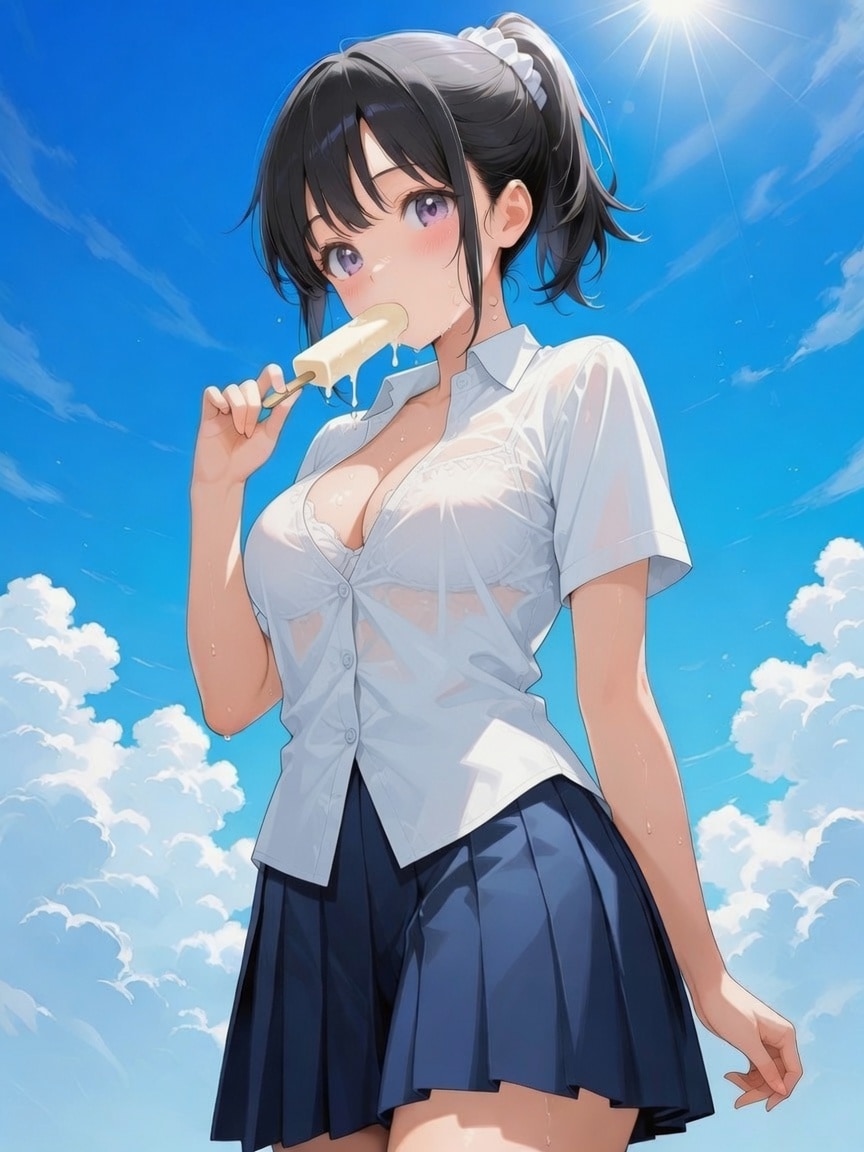 暑くてアイスも溶けちゃうよ