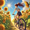 向日葵サイクリング 2枚目