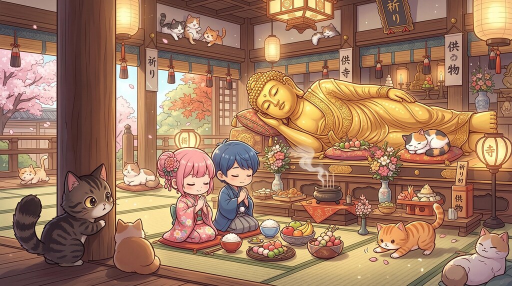 御仏や寝てござつても花と銭