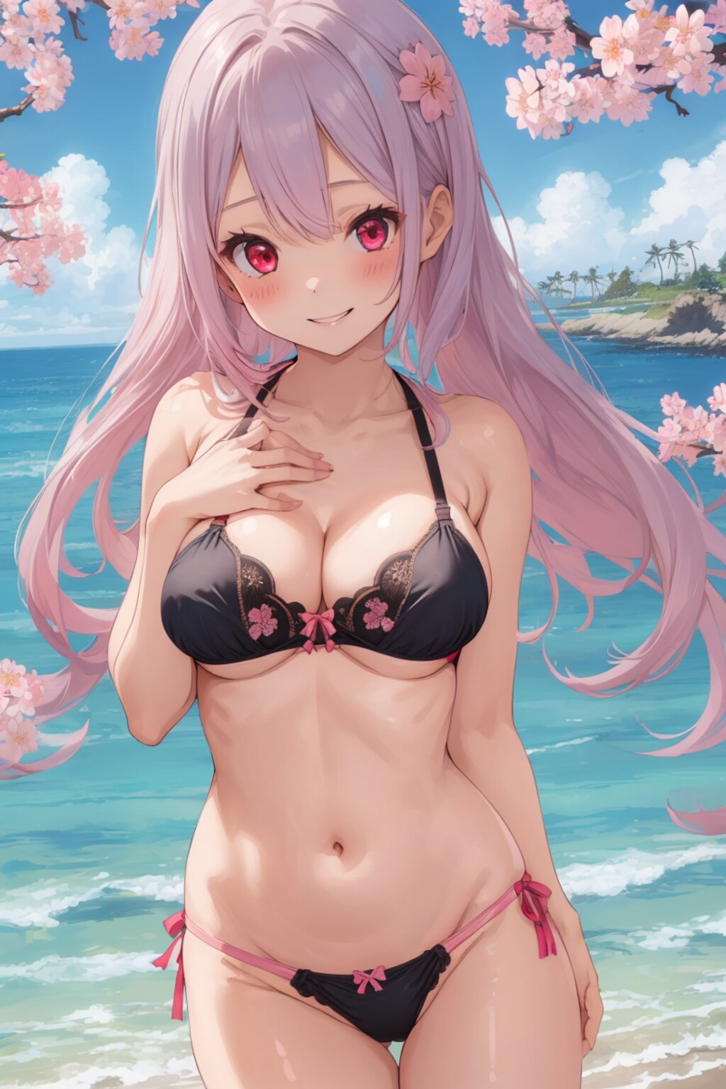 桜とビキニのコラボ