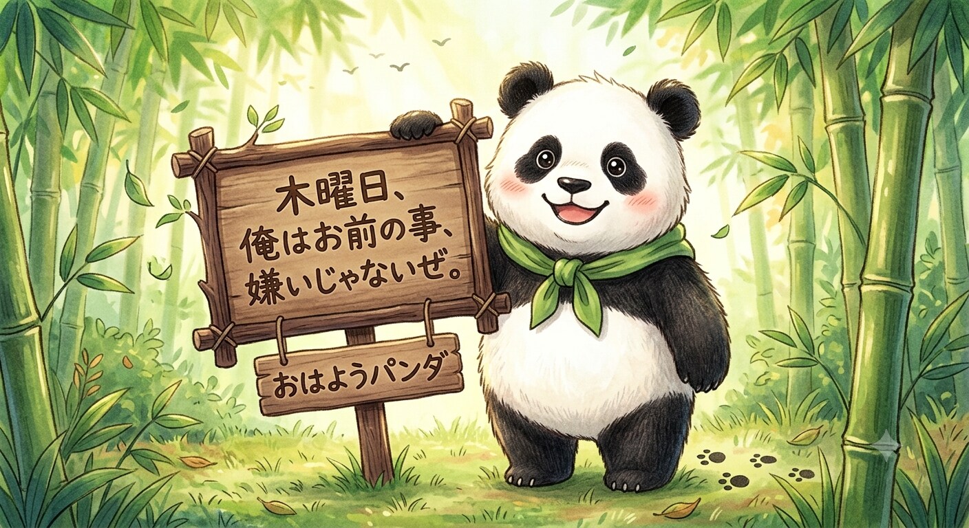 丸いパンダ。（おはようパンダ）