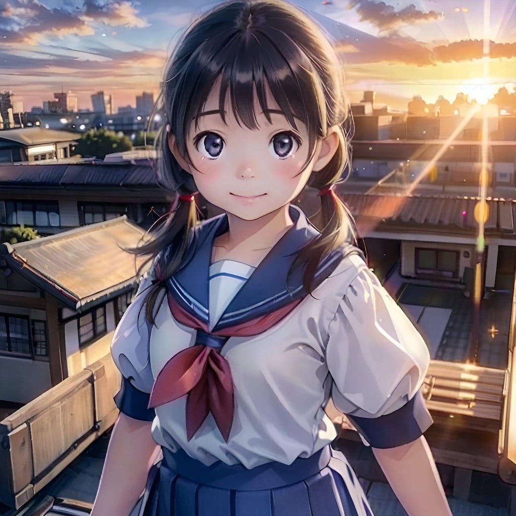 学校+夕焼け=青春？