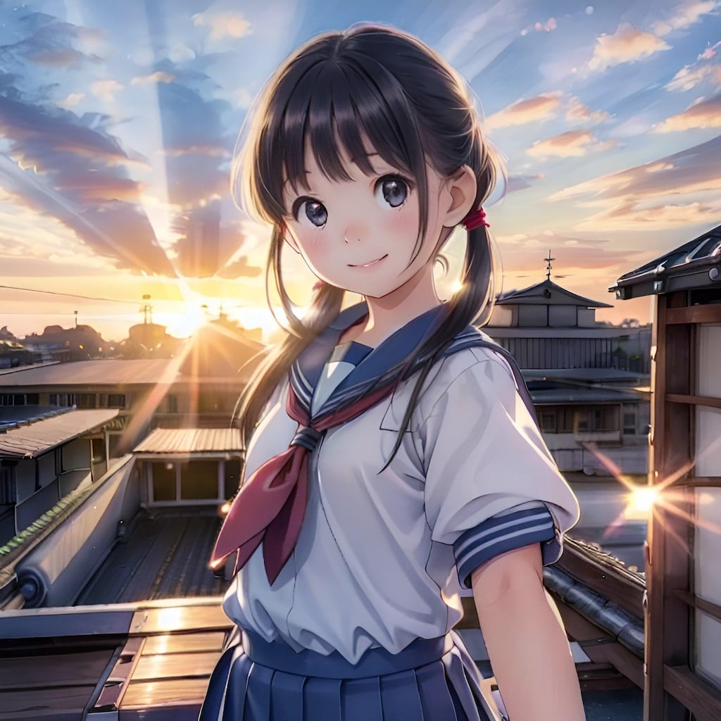 学校+夕焼け=青春？