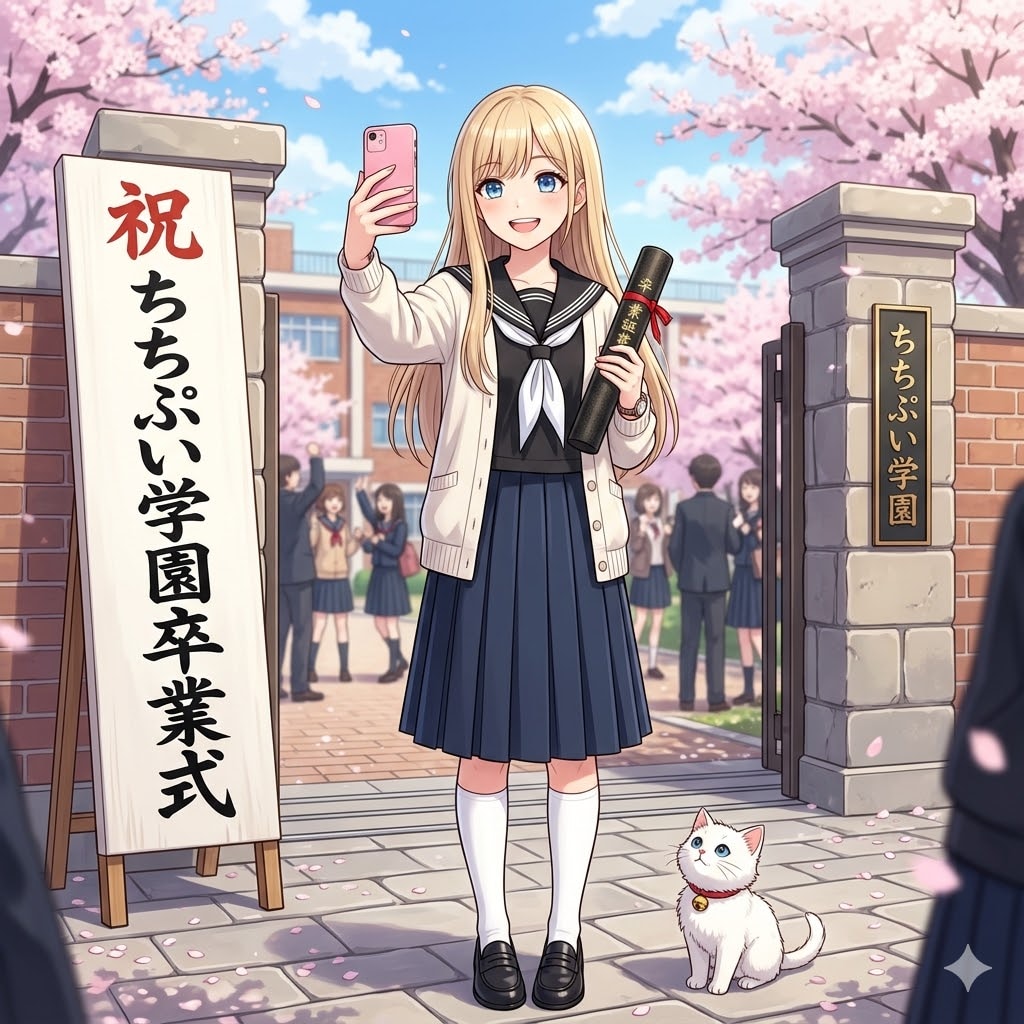 膝丈のスカートのちちぷいちゃん