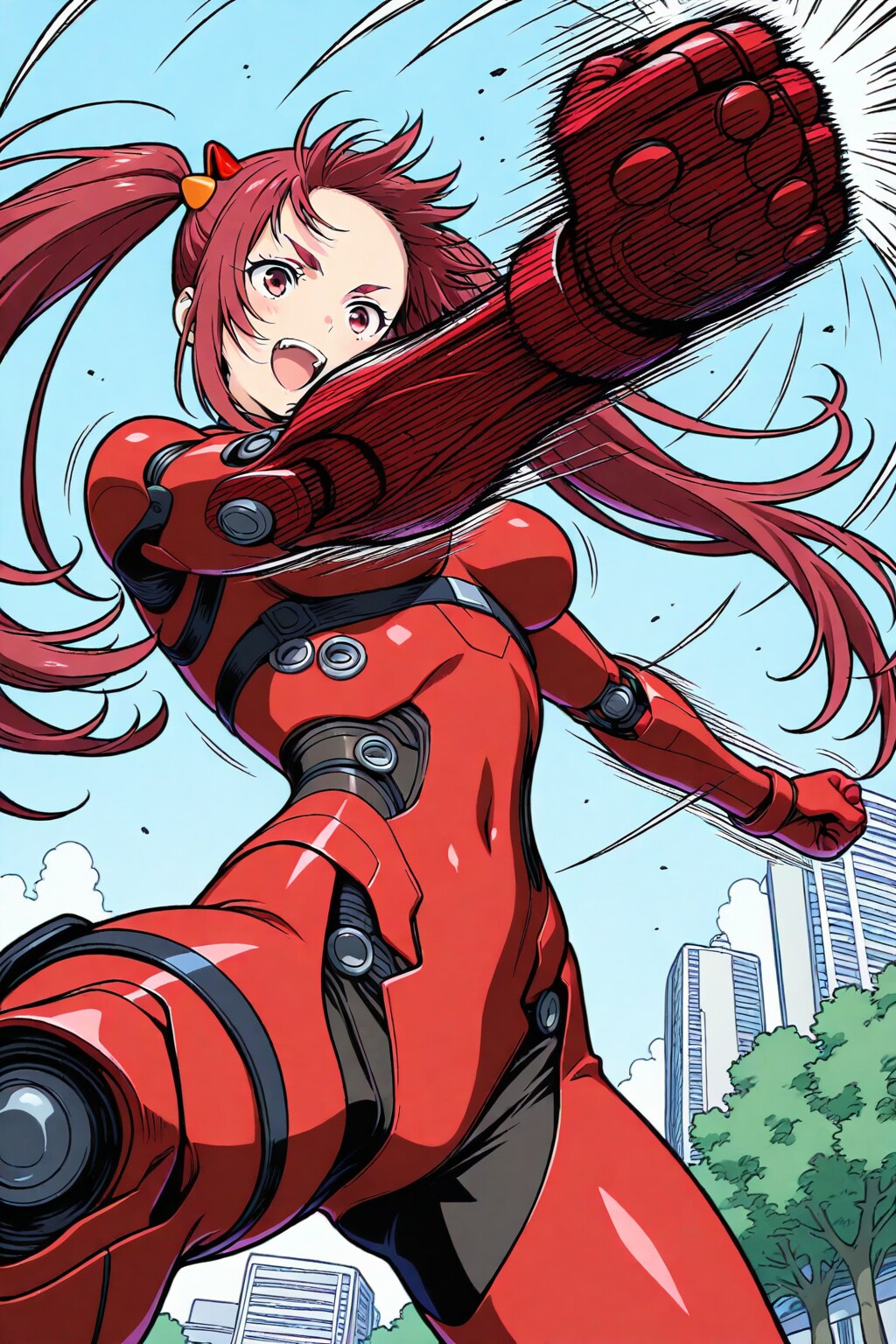 ちちぷい生成メカ娘　Red Fighting Girl 1