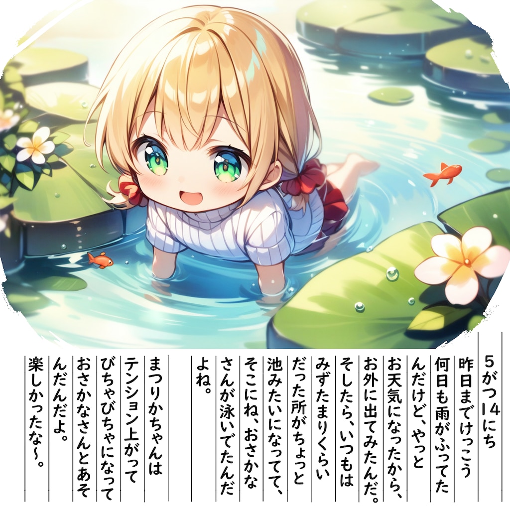 【絵日記】雨上がりで楽しかったよ