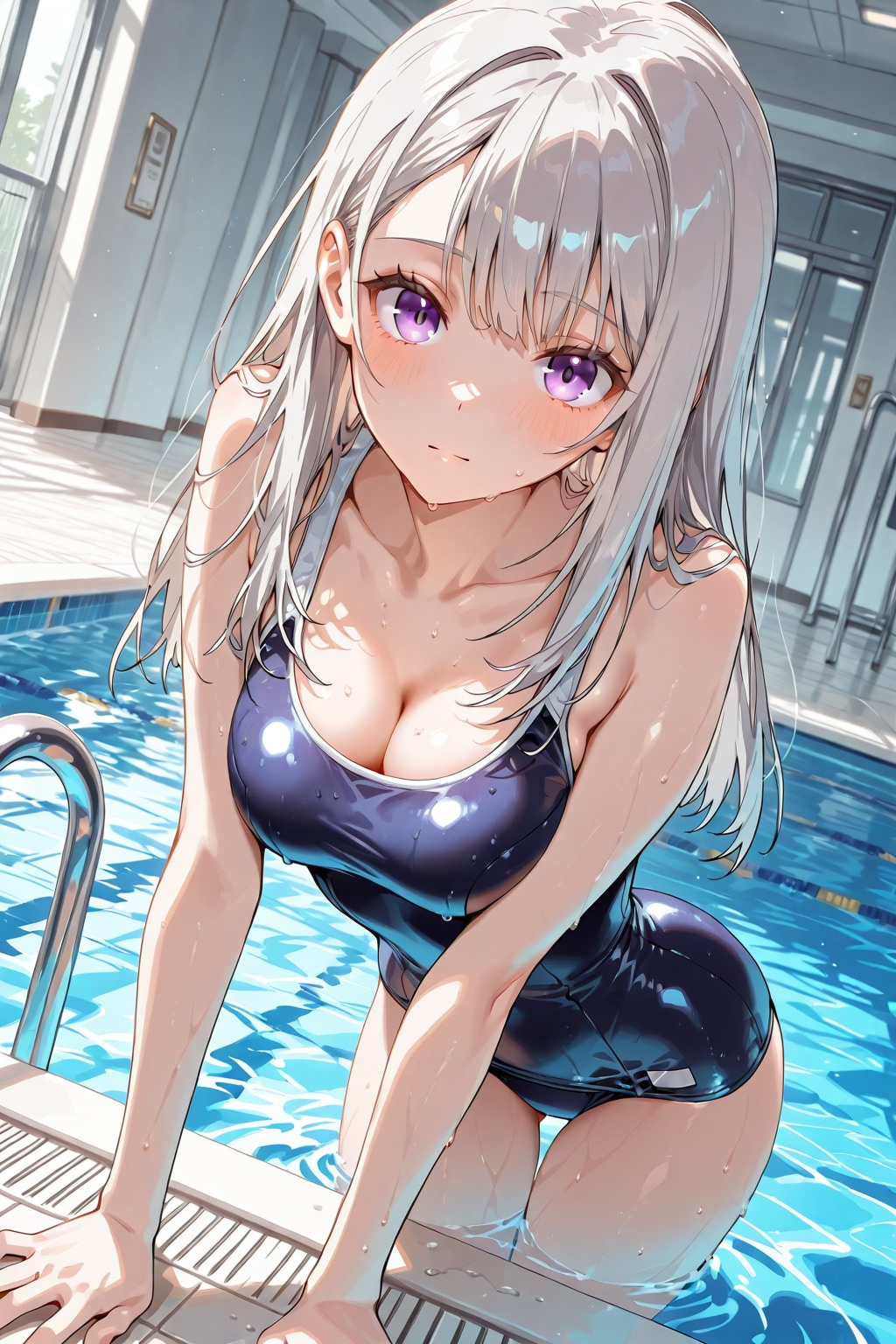 (1313)銀髪ちゃんスク水